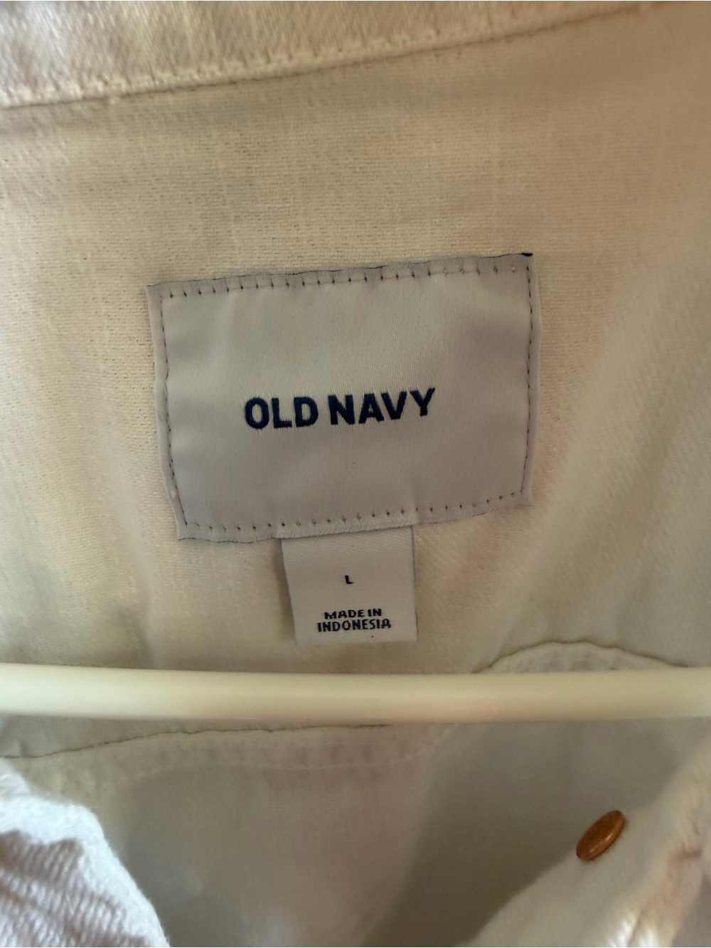 Old Navy Off-White Jacket with Navy Logo - Picture 2 of 2
